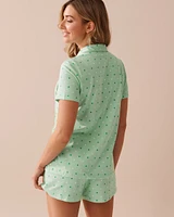 Polka Dot Print Shirt PJ Set