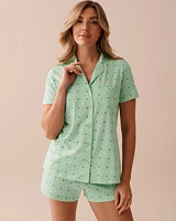 Polka Dot Print Shirt PJ Set