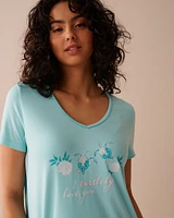 Sea Turtle Print Super Soft Short Sleeve Sleepshirt