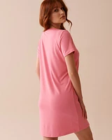 Pink Floral Super Soft Short Sleeve Sleepshirt