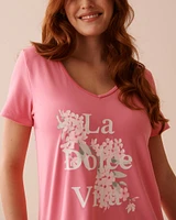 Pink Floral Super Soft Short Sleeve Sleepshirt