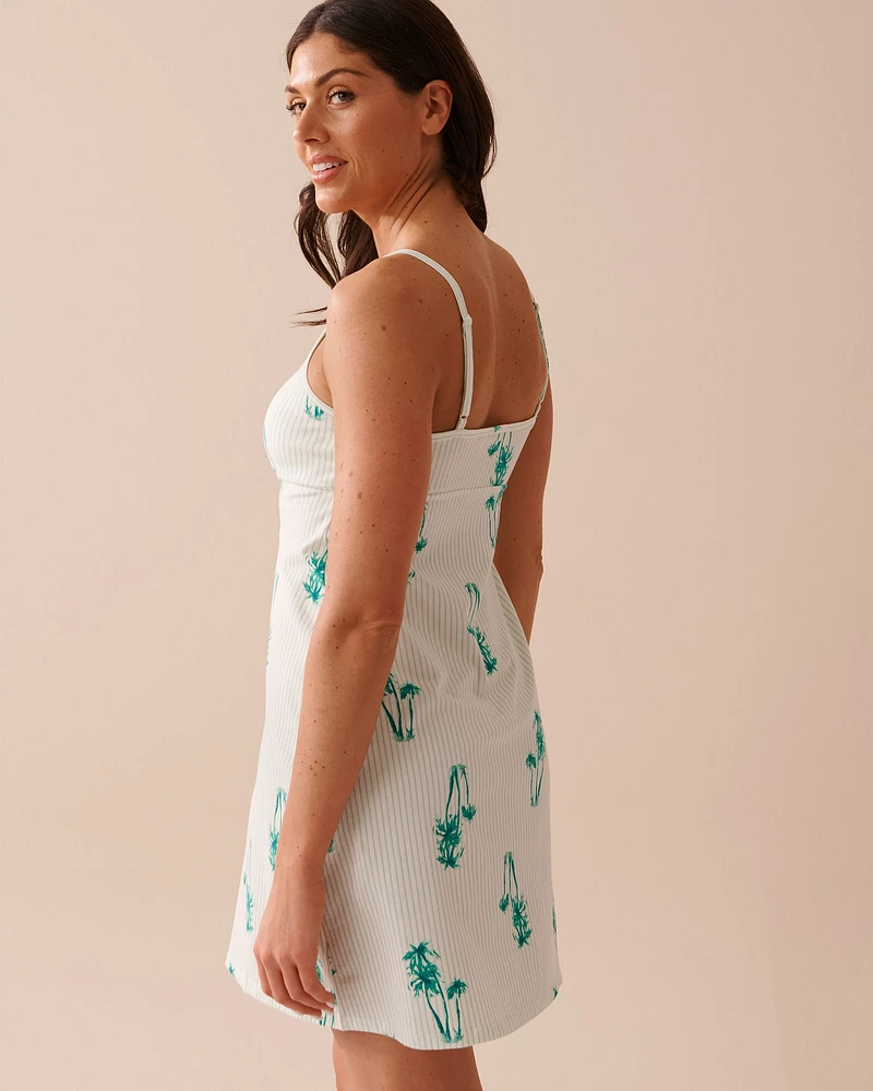 Palm Tree Print Cotton Nightie