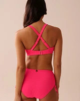 PINK PUNCH Textured D Cup Triangle Bikini Top