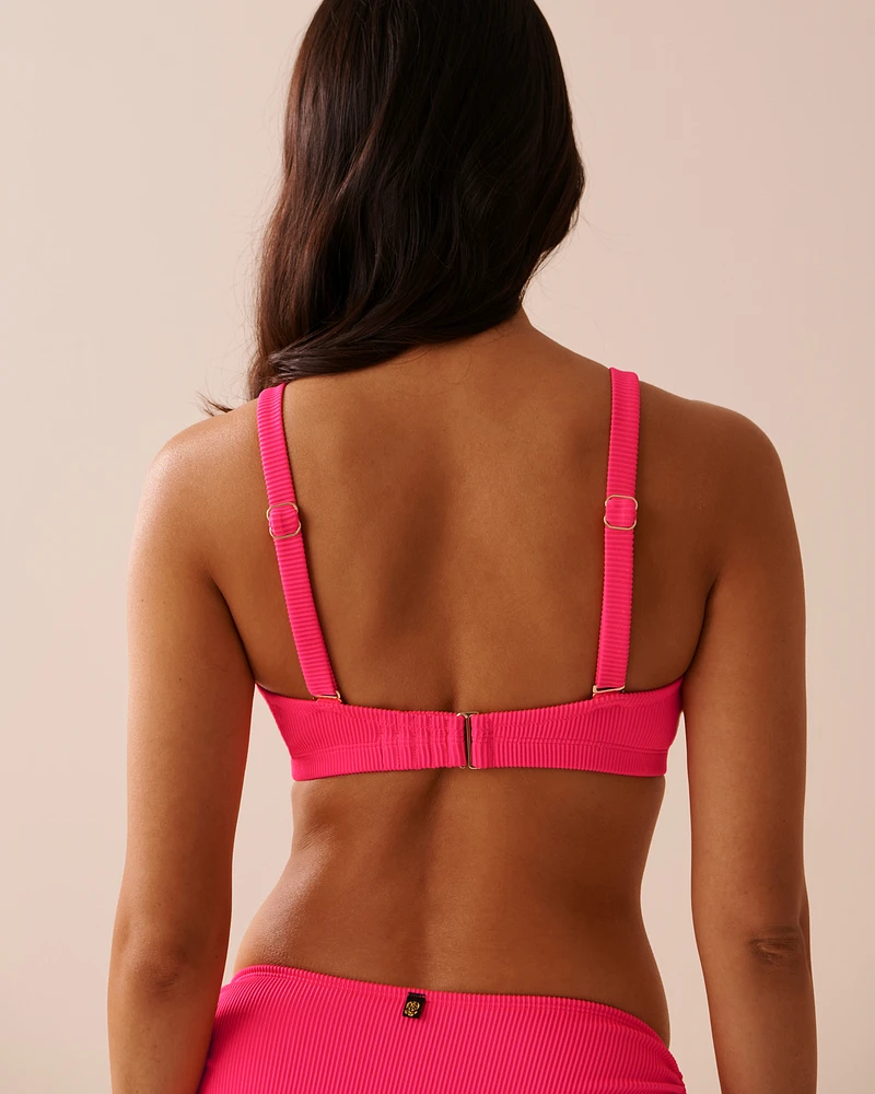 PINK PUNCH Textured D Cup Triangle Bikini Top