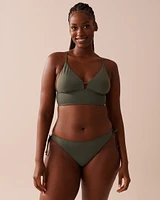 KHAKI Long Triangle Bikini Top