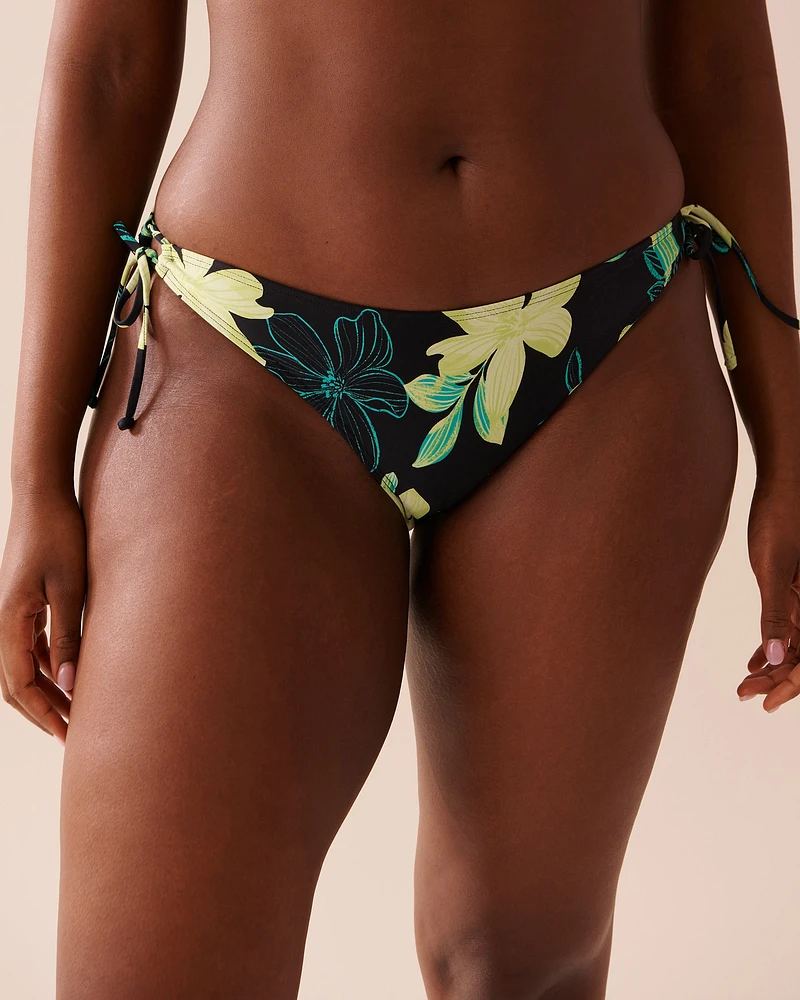 FLORAL ZEST Side Tie Bikini Bottom