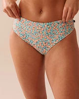 FLORAL Recycled Fibers Mid Waist Cheeky Bikini Bottom