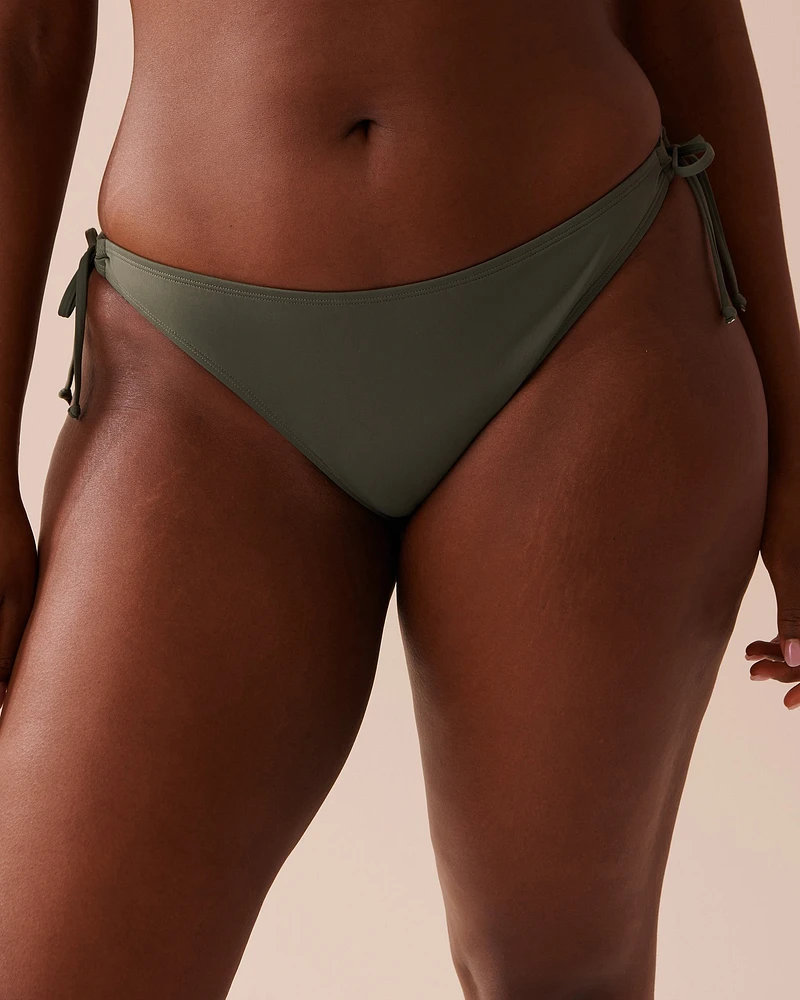 KHAKI Side Tie Brazilian Bikini Bottom