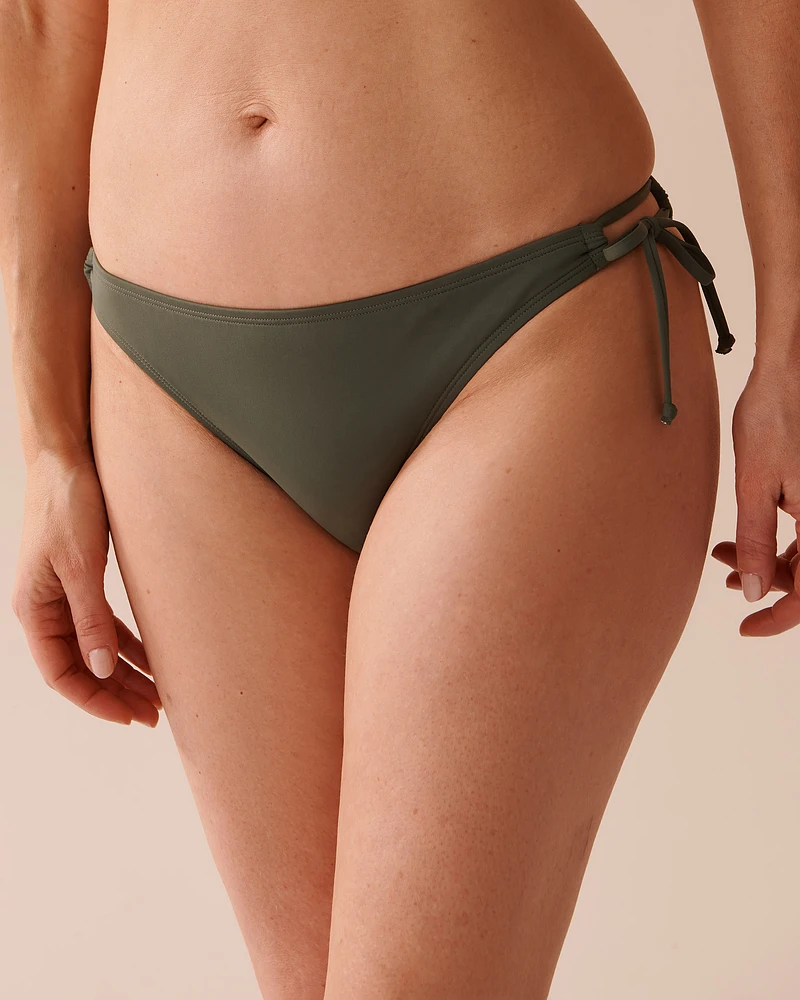KHAKI Side Tie Brazilian Bikini Bottom