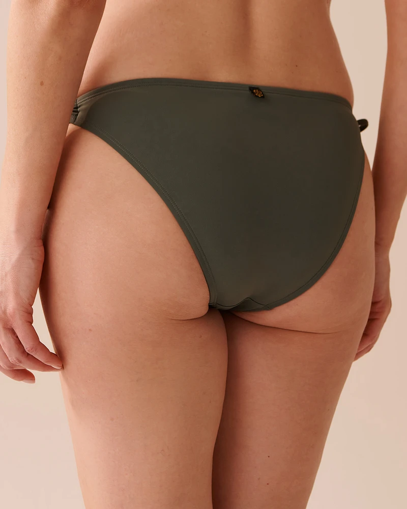 KHAKI Side Tie Brazilian Bikini Bottom