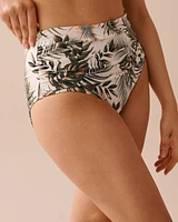 BOTANICAL Draped High Waist Bikini Bottom