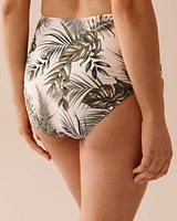 BOTANICAL Draped High Waist Bikini Bottom