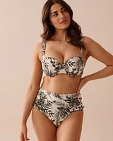 BOTANICAL Draped High Waist Bikini Bottom