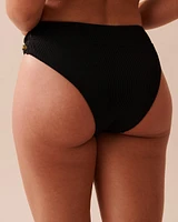 TEXTURED High Leg Brazilian Bikini Bottom