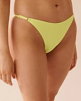 LIME Textured Adjustable Side Brazilian Bikini Bottom