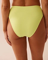 LIME Textured High Waist Bikini Bottom