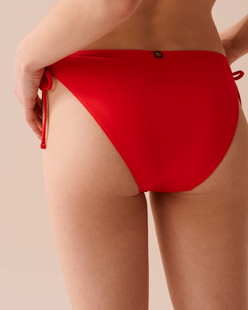 FIERY RED Side Tie Brazilian Bikini Bottom