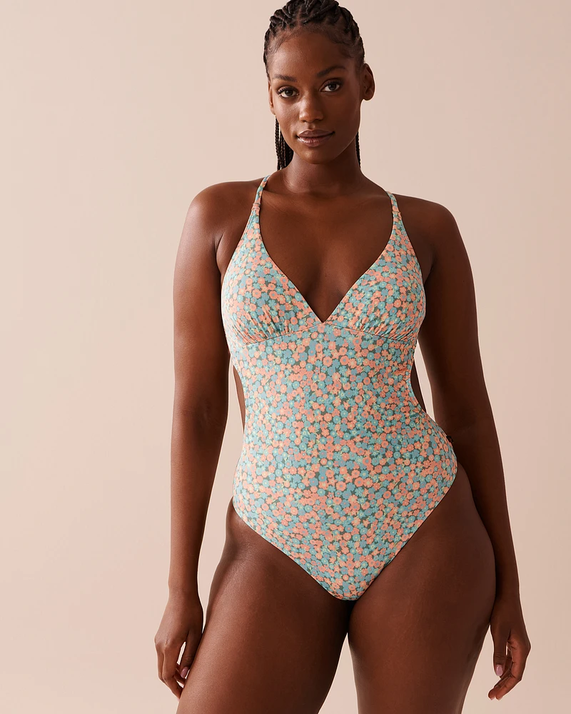 Maillot une-pièce en fibres recyclées FLORAL