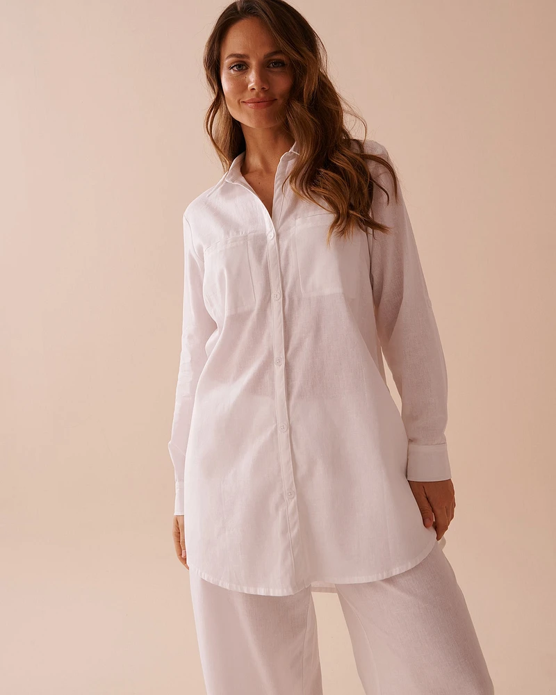 Cotton-Linen Blend Long Shirt