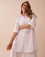 Cotton-Linen Blend Long Shirt