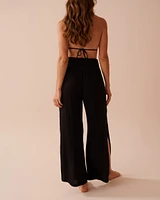 Split-Hem Wide-Leg Pants