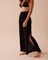 Split-Hem Wide-Leg Pants