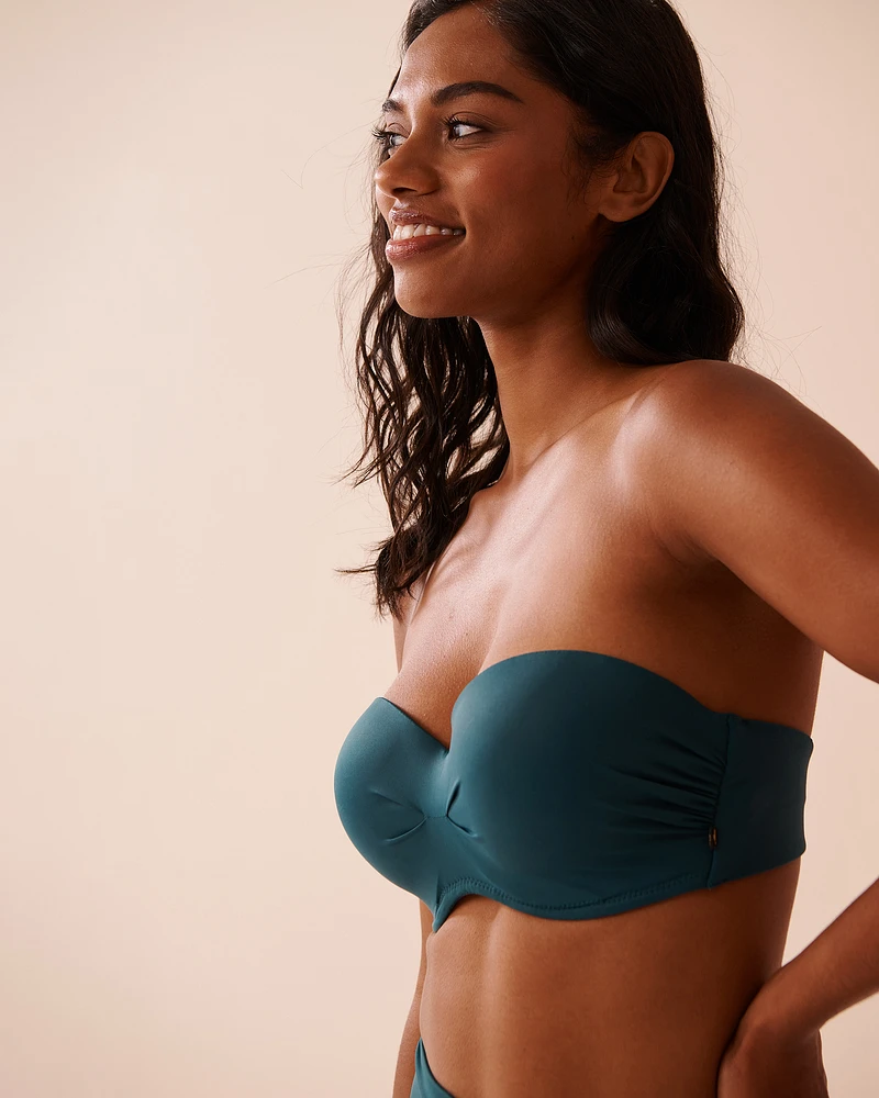 DEEP TEAL D Cup Bandeau Bikini Top