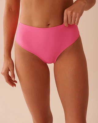 PINK POP Textured Mid Waist Brazilian Bikini Bottom