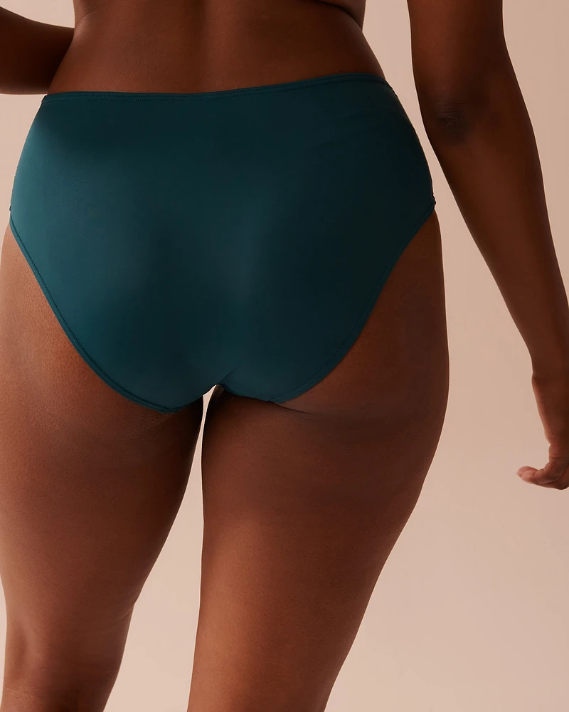 DEEP TEAL Draped Mid Waist Bikini Bottom