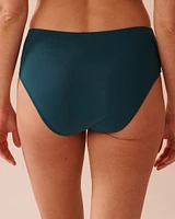 DEEP TEAL Draped Mid Waist Bikini Bottom