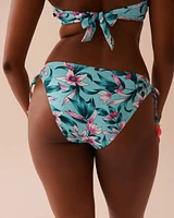 BEACH BLOOMS Side Tie Brazilian Bikini Bottom