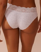 Lace Trim Ribbed Bikini Panty