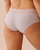 Lace Trim Ribbed Hiphugger Panty