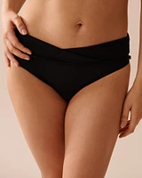 BLACK Twisted Waistband Bikini Bottom