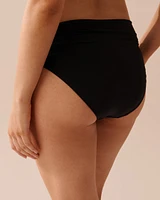 BLACK Twisted Waistband Bikini Bottom