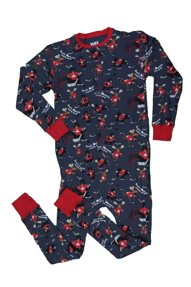 Moose Hockey Adult Red Onesie Flapjack