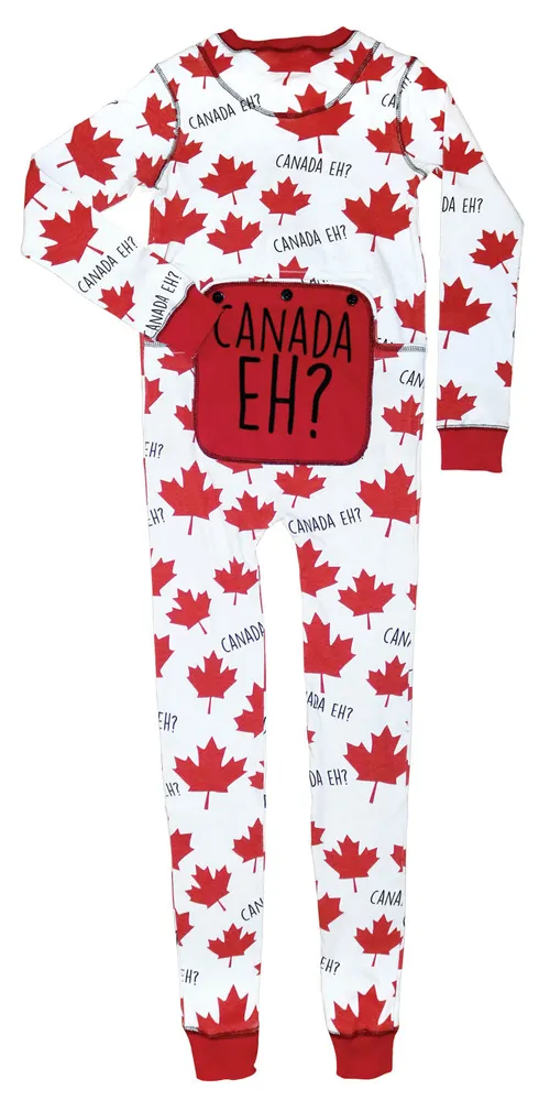 Canada Eh? Adult White Onesie Flapjack