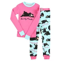 Bearly Awake Kid's Long Sleeve Pink PJ Set