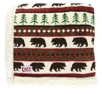 Bear Fair Isle Sherpa Throw Blanket