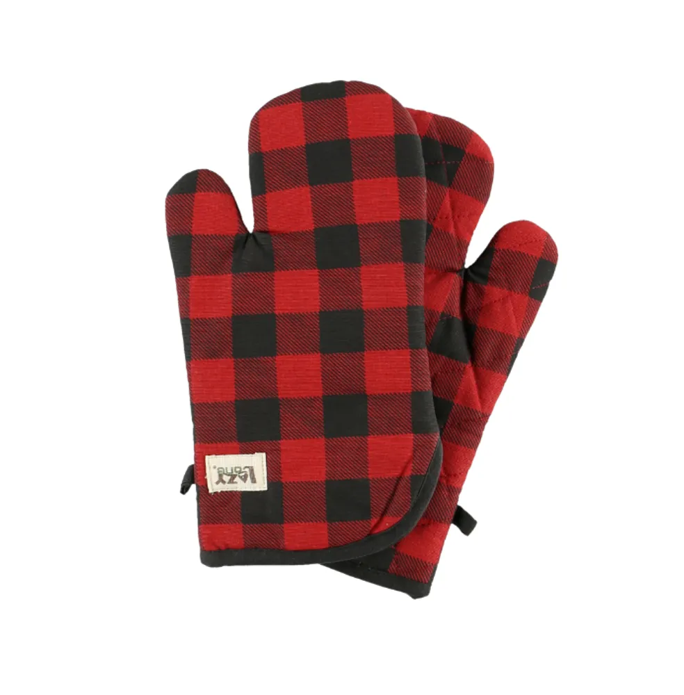 Red Plaid Oven Mitt