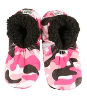 Pink Camo Deer Fuzzy Feet Slippers