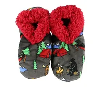 Happy Camper Bear Fuzzy Feet Slipper