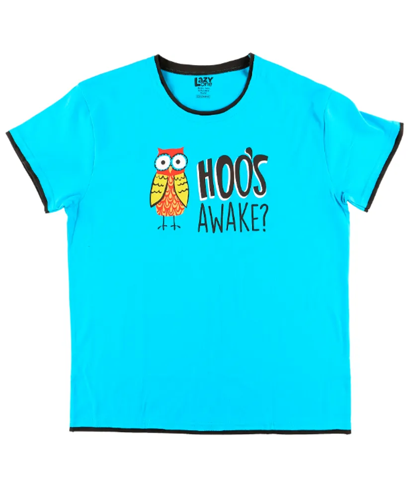 Hoo's Awake Women's Relaxed Fit Owl PJ Tee