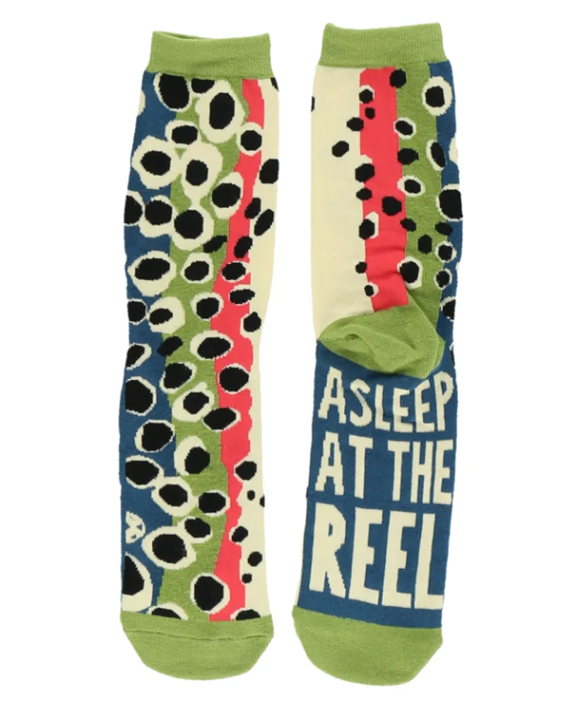 Asleep At The Reel Fish Crew Sock