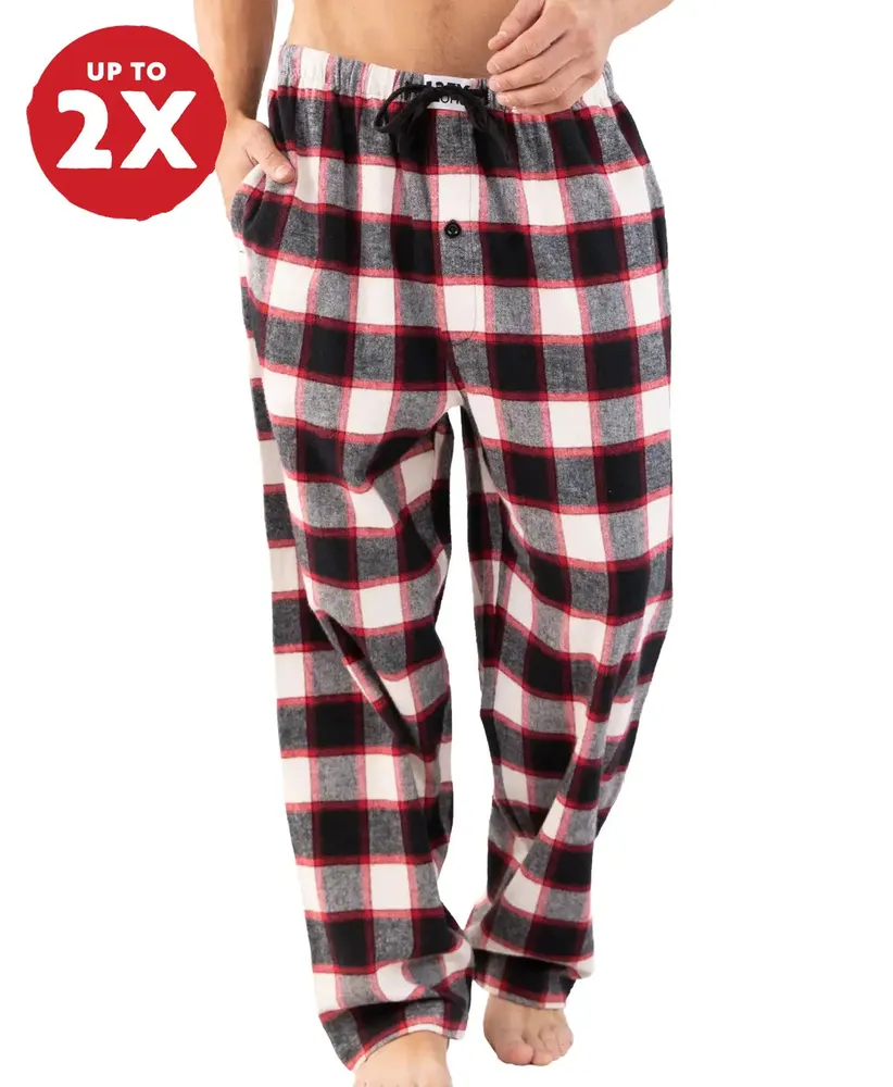 Black Plaid Men's Flannel PJ Pants