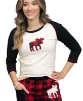 Moose Plaid Women's Fitted Tee