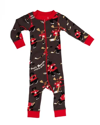 Moose Hockey Infant Red Onesie Flapjack