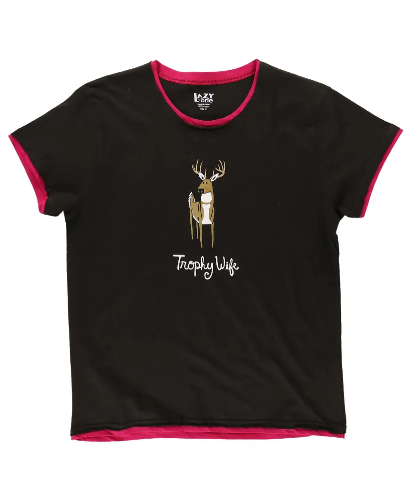 Trophy Wife Women's Relaxed Fit Deer PJ Tee