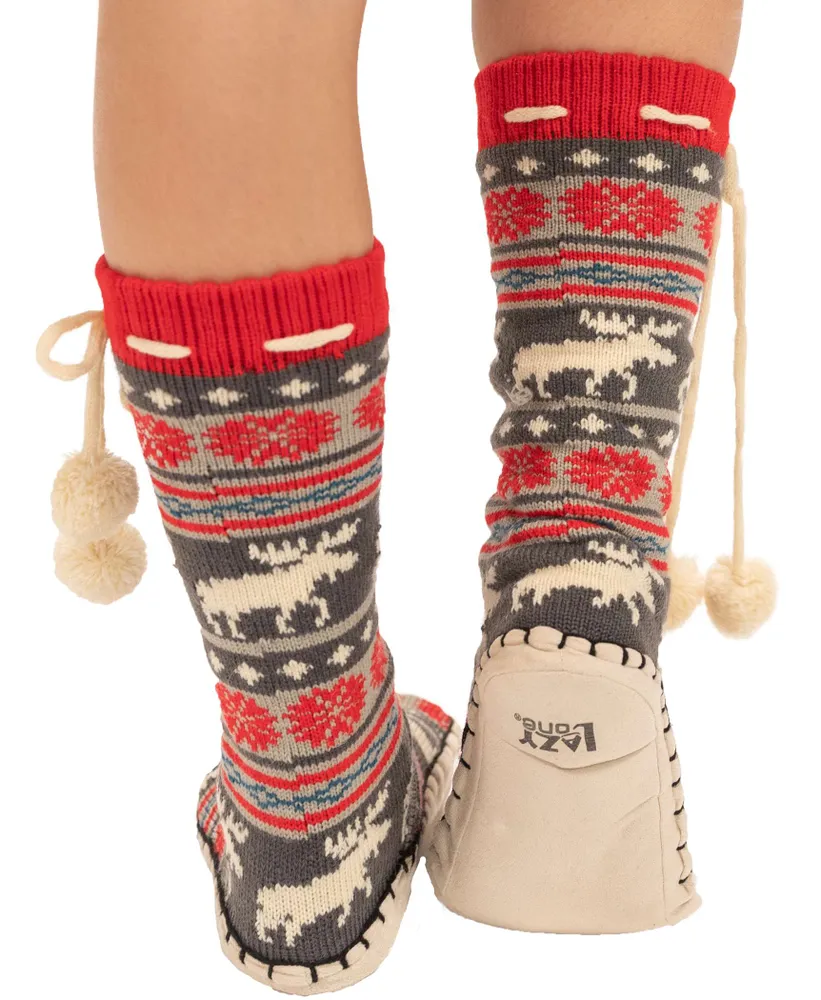 Moose Fair Isle Adult Mukluk Slipper