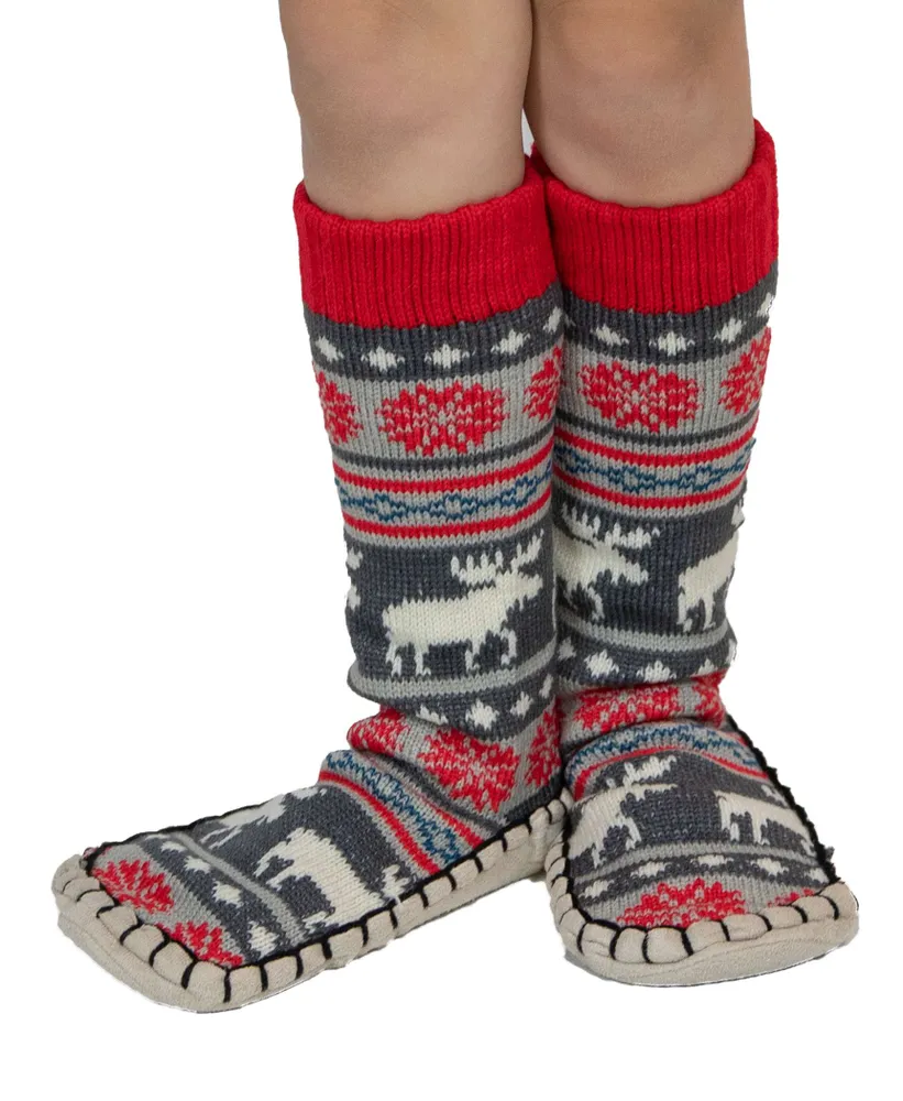 Moose Fair Isle Kid Mukluk Slipper